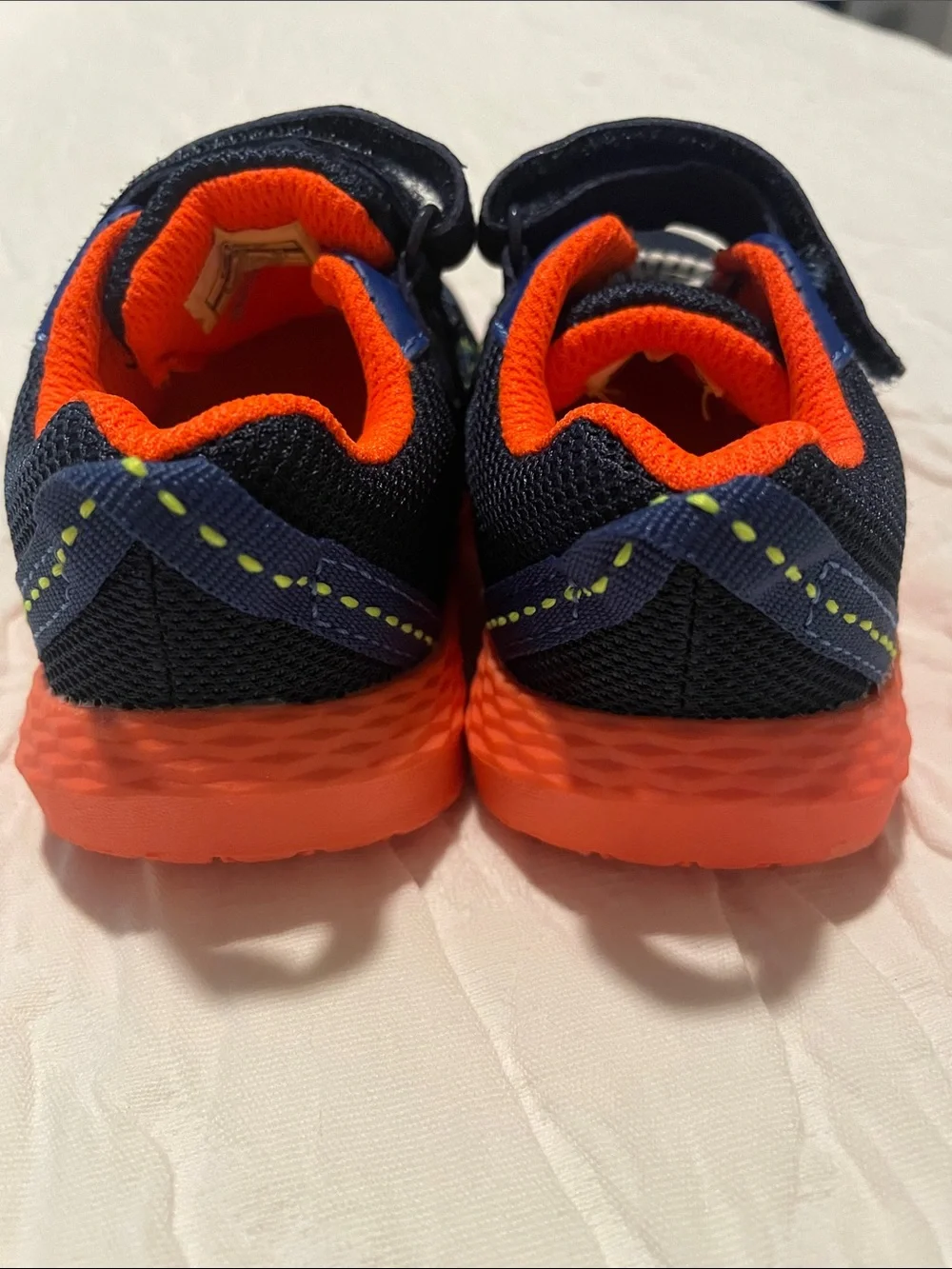 Carter’s Navy and Orange Athletic Baby Sneakers - Velcro Closure
